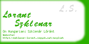 lorant szklenar business card