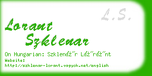 lorant szklenar business card